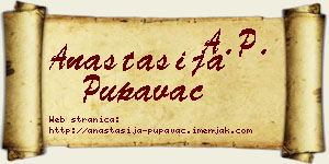 Anastasija Pupavac vizit kartica